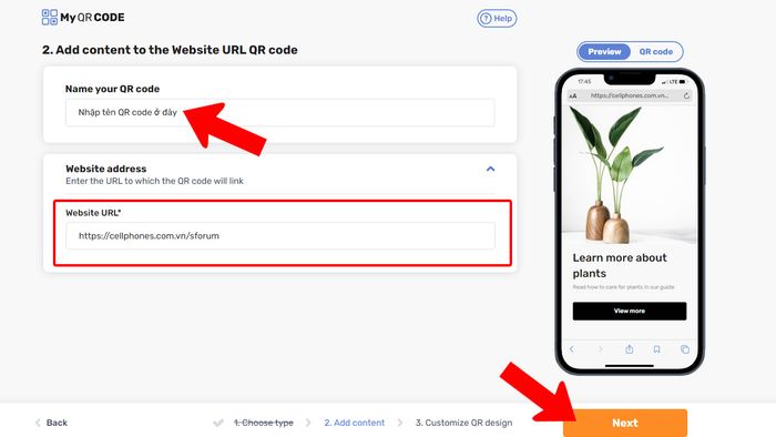 Hướng dẫn tạo mã QR cho tài liệu với myqrcode.com, bước 2