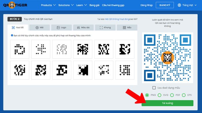 Hướng dẫn tạo mã QR cho tài liệu với QR-Tiger, bước 3