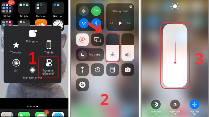 Giảm độ sáng màn hình iPhone - Bước 1