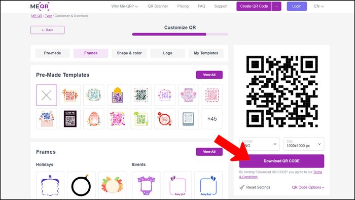 Hướng dẫn tạo mã QR cho tài liệu bằng me-qr.com, bước 3