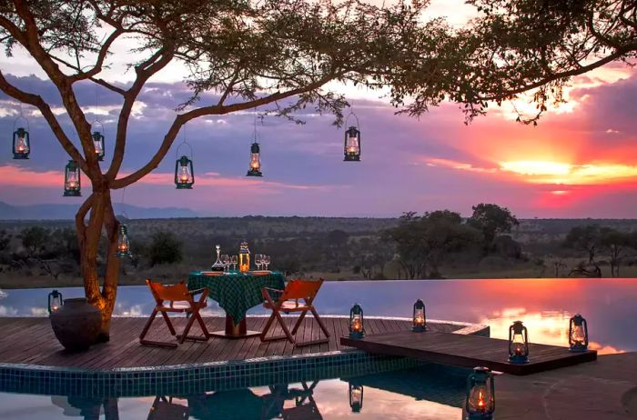 Private Dining by the Pool at Four Seasons Safari Lodge Serengeti