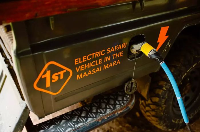 electric safari vehicle close-up