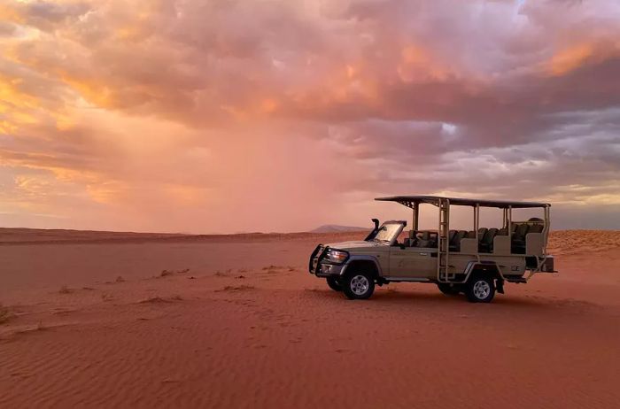 The safari vehicle from Habitas Namibia