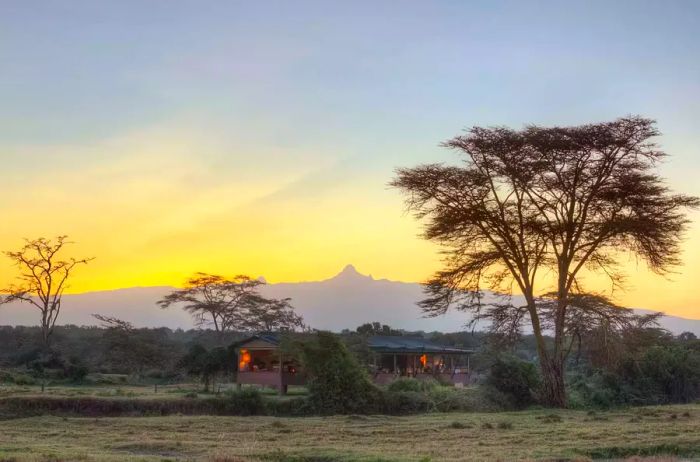 Sunrise over Mount Kenya at Ol Pejeta's main area