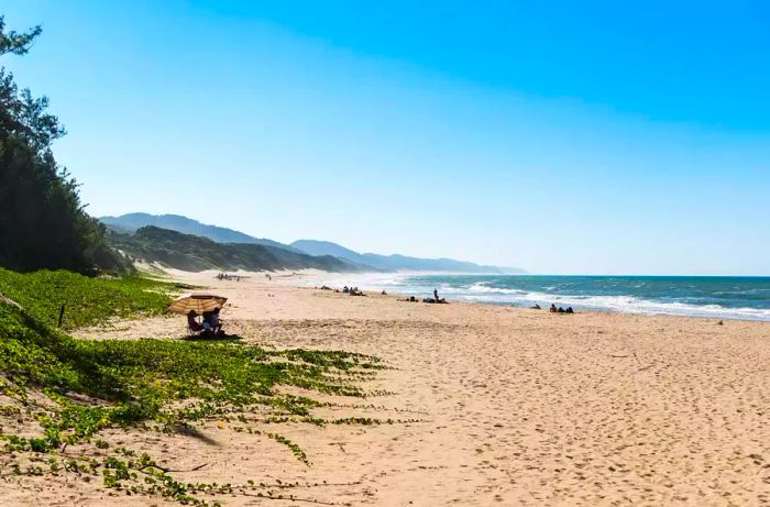 Cape Vidal, sandy beach on the Indian Ocean, iSimangaliso Wetland Park, KwaZulu-Natal, South Africa