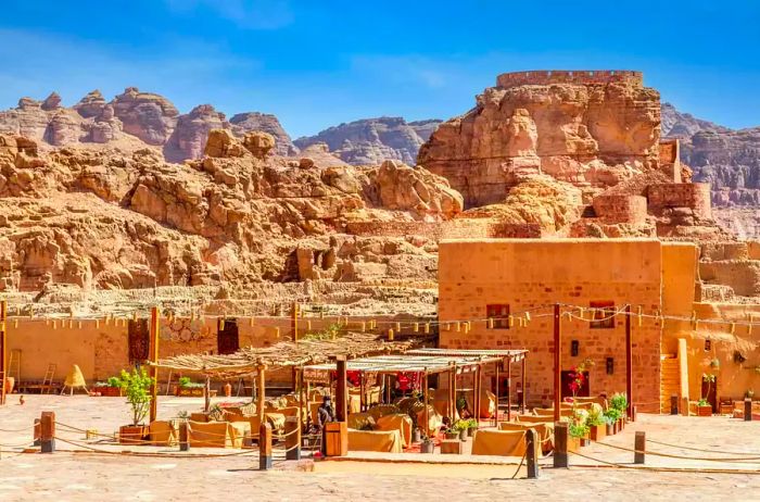 Ruined mud huts of Al Ula's old town, Medina province, Saudi Arabia