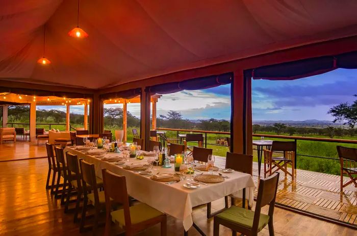 Dining area views at Dunia