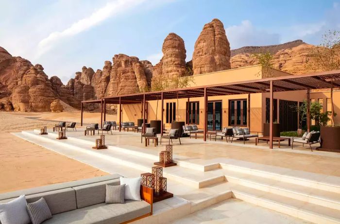 Patio exterior of Banyan Tree AlUla