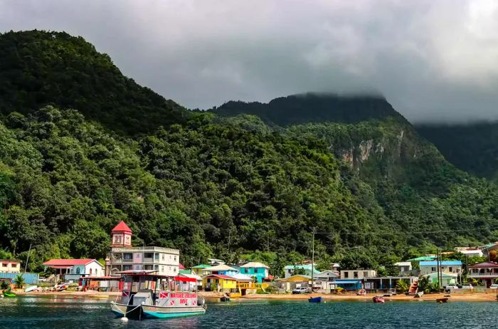 A fishing village along the island's coast