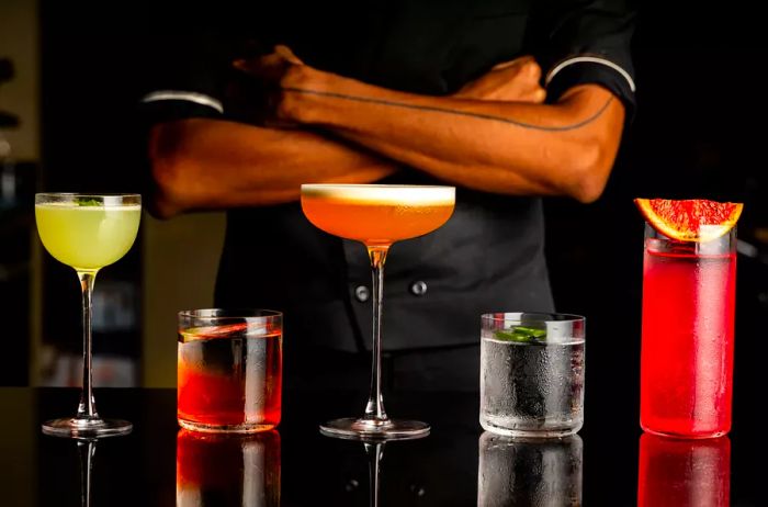 A selection of cocktails from Jun's