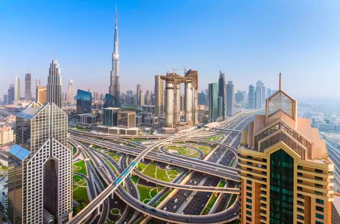 Dubai skyline, the capital city of the United Arab Emirates