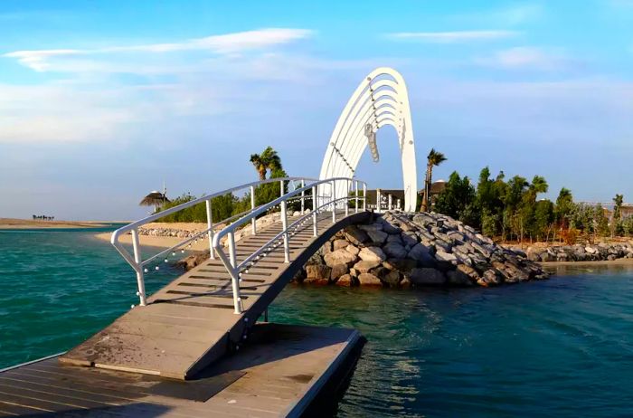 The bridge leading to Lebanon Island, part of The World Islands