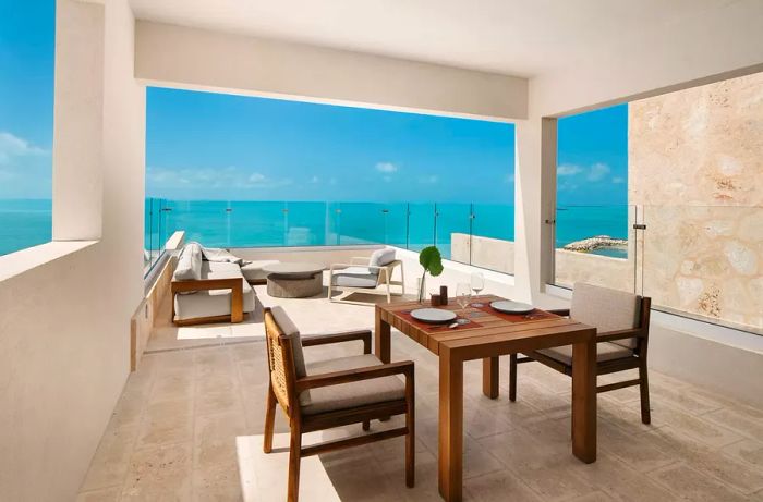 A terrace view from a villa at The Strand, Turks and Caicos