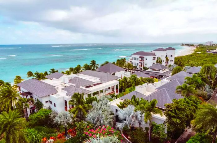 Coastal view featuring white buildings in Anguilla