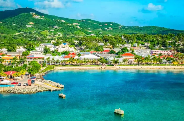 St. Croix offers stunning views featuring its harbor, lush mountains, and coastal towns.