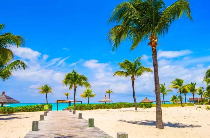 Breathtaking white sandy beach in Turks and Caicos, Caribbean