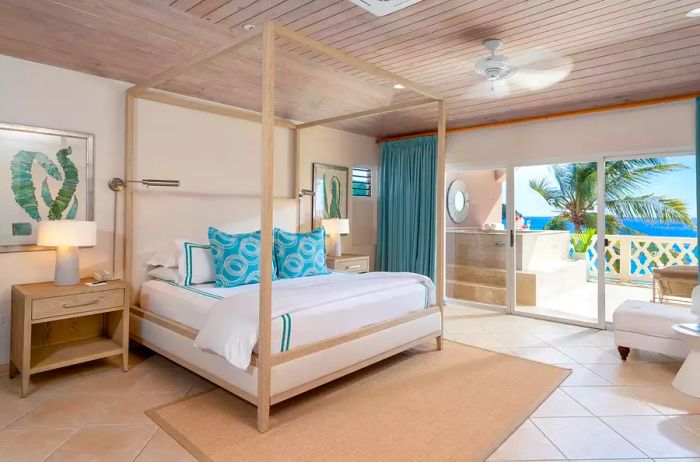 A guest room at the Curtain Bluff hotel in Antigua