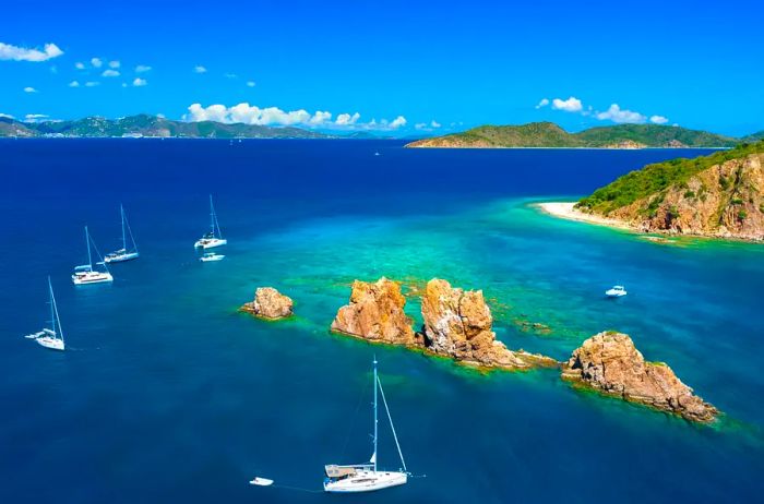 Aerial view of the Indians, British Virgin Islands