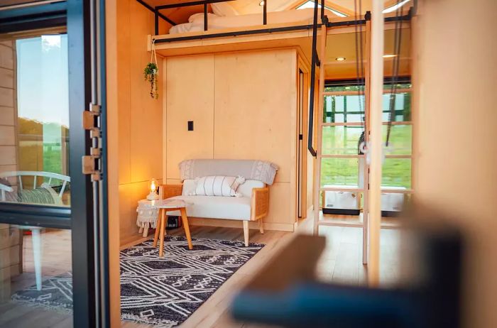 Inside the Meridian63° luxury camping micro cabins on Prince Edward Island