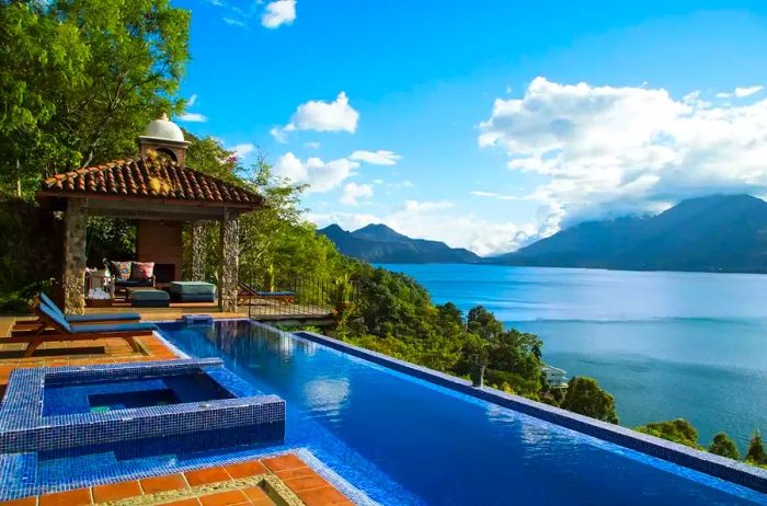 A hotel pool in Antigua, Guatemala