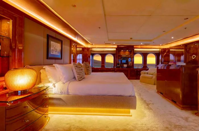 Luxury interiors of the Aqua Mare small cruise ship