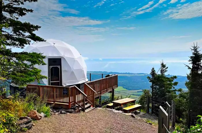 A geodome campsite located in Canada