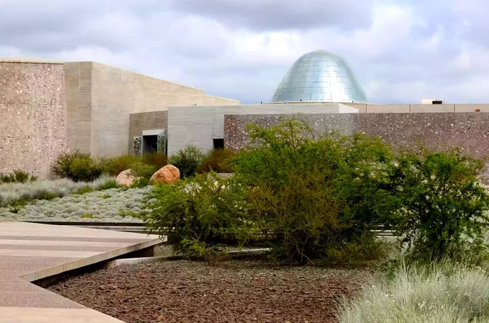 A glimpse of the entrance to Bodega Zuccardi's Piedra Infinita winery