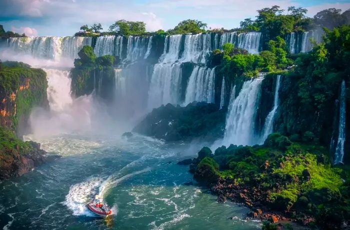 Iguazu Falls located in Iguazu National Park at the border of Brazil, Argentina, and Paraguay.