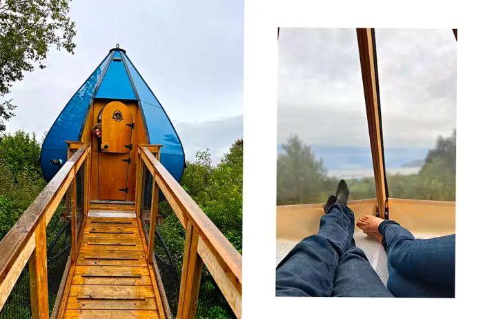 A pair of photographs from a campsite in Gaspé, Canada