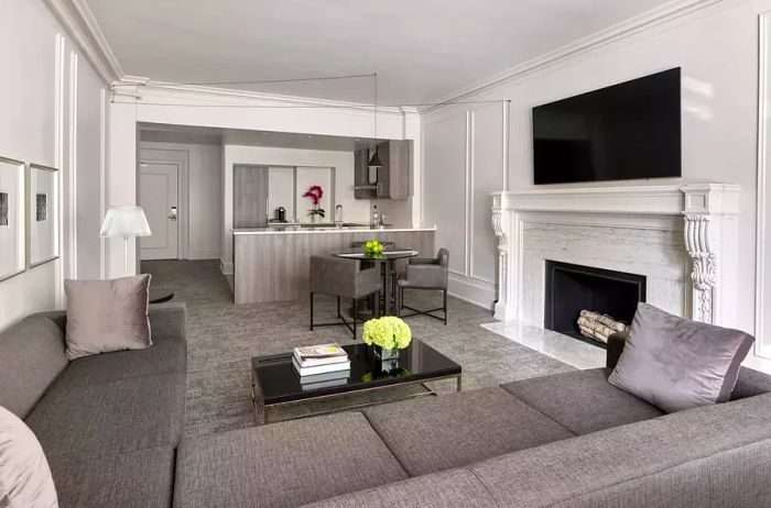 Living room in a suite at AKA Rittenhouse Square