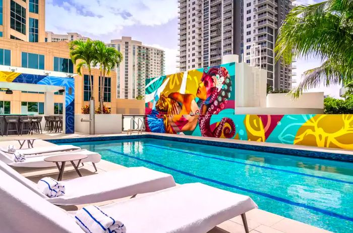 Pool area at Hyatt Centric Las Olas Fort Lauderdale