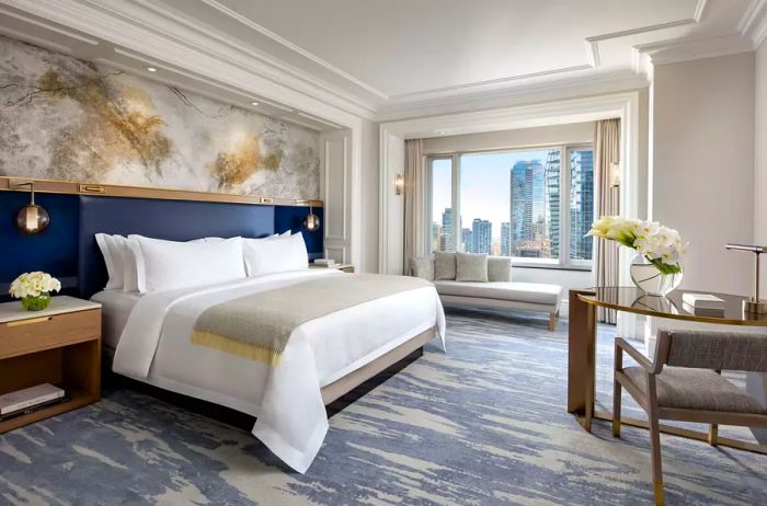 Guest room at the St. Regis Toronto