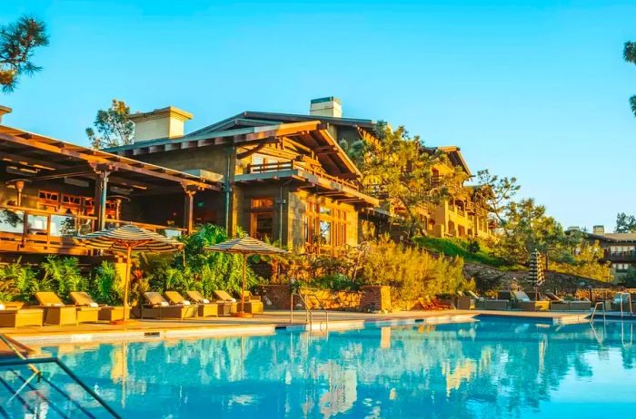 Pool area at The Lodge at Torrey Pines resort