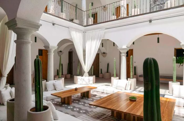 Interior courtyard of Hotel Sin Nombre