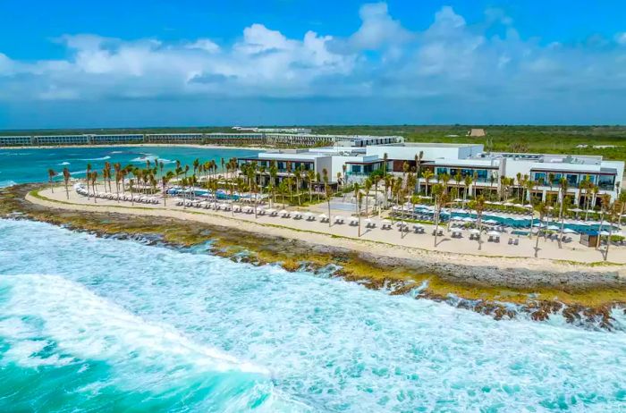 Aerial view of the Hilton All-Inclusive Tulum