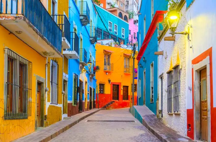 Vibrant alley in Guanajuato's historic old town