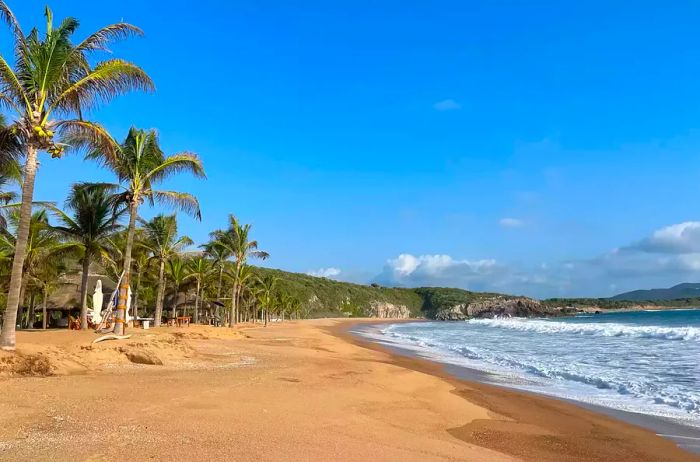 The beach at Las Rosadas in Mexico.