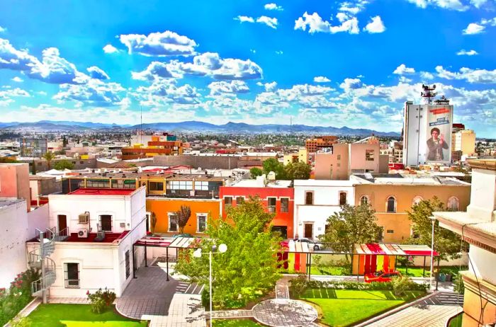 Aerial view of downtown Chihuahua, Mexico.