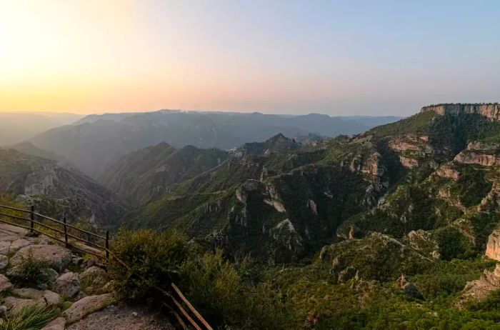 Copper Canyon bathed in the hues of sunset.