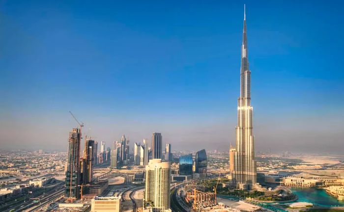 Certain accommodations offer stunning views of the Burj Khalifa.