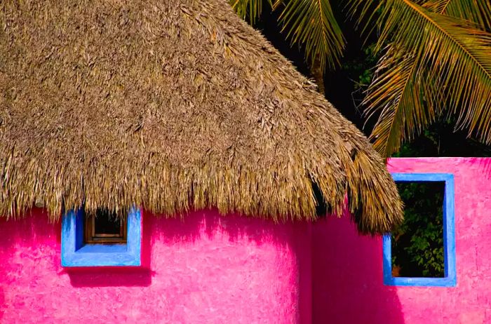 Charming pink bungalow in Careyes, Mexico