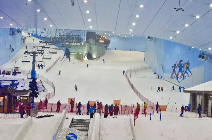 The world's indoor ski slope resort located at the Mall of the Emirates in Dubai