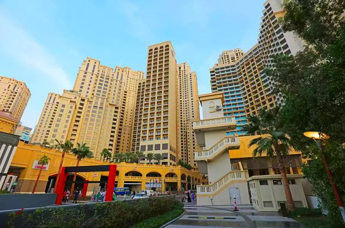 Dubai's stunning skyscrapers at The Walk, Jumeirah Beach Residence (JBR).