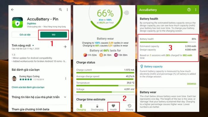 Kiểm tra hiệu suất pin OPPO bằng ứng dụng AccuBattery