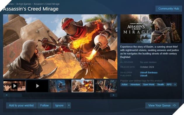Assassin's Creed Mirage Chính Thức Được Công Bố Phát Hành Trên Steam Sau Một Năm Ra Mắt 2