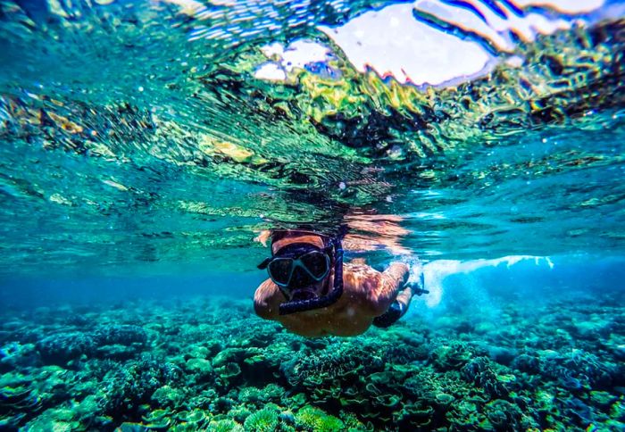 Exploring the Underwater Sculptures while Snorkeling at Gili Meno, Lombok