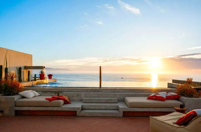 Rooftop infinity pool overlooking the ocean at The Tryst Puerto Vallarta