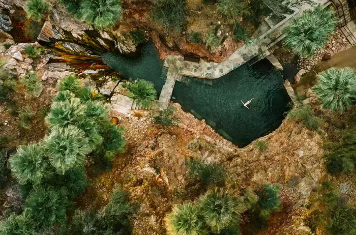 Aerial view of swimming hole