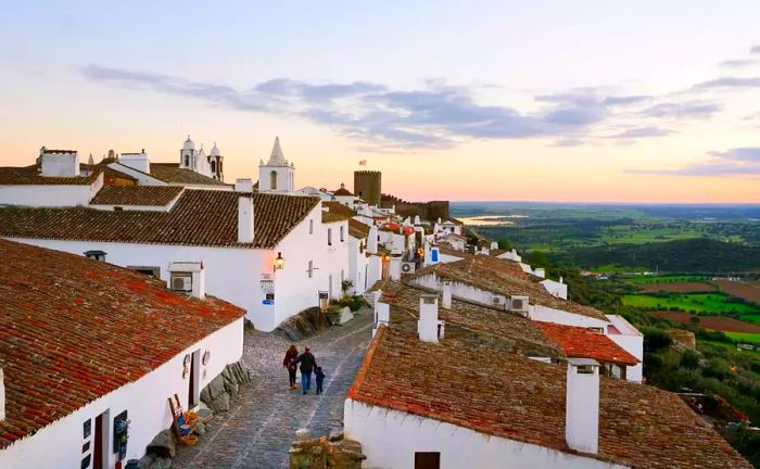 The enchanting medieval village of Monsaraz at twilight