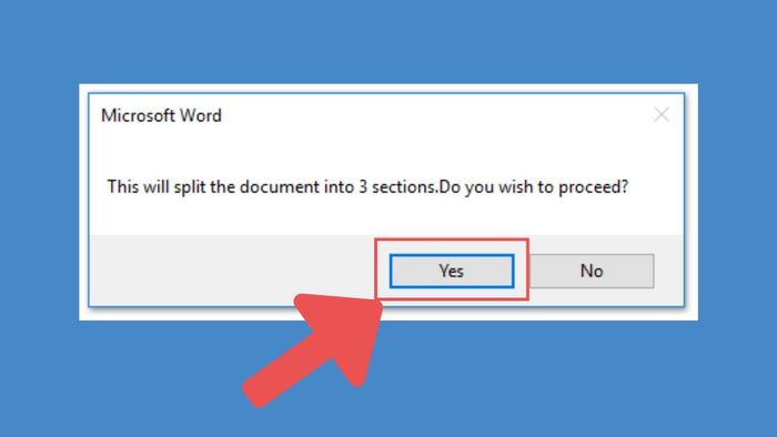 Hướng dẫn tách file Word bằng dấu phân cách với VBA - Bước 3